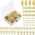 Sawysine 600 Pcs Decorative Push Pins, Gold Thumb Tacks 6 Types Cute Push Pin Clips for Bulletin Board Wall Cork Board Colorful Classroom Decor Teacher Must Haves Supplies School Crafts Project