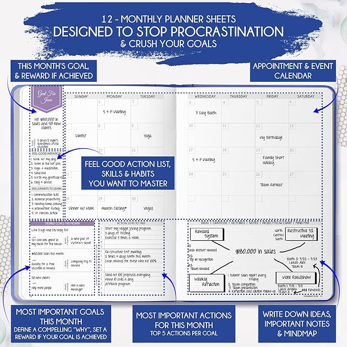 Law of Attraction Planner 2026 Deluxe with Productivity App | Weekly & Monthly Goal-Setting Planner, Life & Gratitude Journal | Include Foldable Vision Board, Gift Box & Stickers