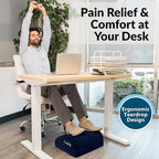 ComfiLife Foot Rest for Under Desk at Work – Adjustable Desk FootRest for Office Chair, Gaming Accessories – Ergonomic Teardrop Design for Back, Hip & Leg Pain Relief – 100% Memory Foam (Navy)