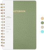 Spiral Notebook-5.75" x 8.125" College Ruled Journal with Inner Pockets and 160 Pages,PU Leather Cover Business Journal, Twin-Wire Binding Notebook Perfect for Office & Home School Supplies Army Green