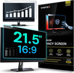 VINTEZ 21.5 Inch 16:9 Privacy Screen for Computer Monitor and Laptop - Anti Glare Protector Film Blue Light Filter Eye Protection - Computer Screen Privacy Shield, [1 Pack]