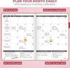 Clever Fox Planner Large – Undated Weekly & Monthly Planner for Productivity, Time Management & Goals – Organizer Journal – 7x10” (Red)
