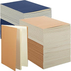 Mimorou 100 Pcs Journals Notebooks Bulk - Kraft Softcover A5 Small Notebooks 5.5 Inch x 8.3 Inch Notepads with 60 Page 30 Sheet for Writing Sketch Travel Office Supplies(Brown, Navy,Lined)
