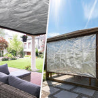 Mindsoft 70% Aluminet Shade Cloth Reflective Tarp 10 x 6.5 ft Aluminum Cloth Porch Privacy Screen with Grommets Durable Mesh Canopy for Car Garden Patio Pergola Sun Shade Cover(1 Set)