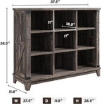 EnHomee 9 Cube Storage Organizer and Shelves, Cubby Storage Organizer, Bookshelves with Storage for Home and Bedroom, Black Oak
