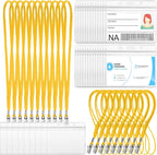 Marspark 50 Sets Clear Name Tags with Lanyard, Lanyards for ID Badges Reusable Strap with ID Holder Plastic Name Badges for Adults Business School Church Conference (Yellow)