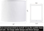 White Linen Lampshades Set of 2 Large, Drum Lamp Shade 16" Top x 16" Bottom x 12" High (Spider) Modern Lamp Shades for Table Lamps & Floor Lamp - Lampshades Replacement,Required Assembly -By GO&SO