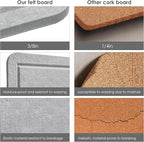 Lightomorrow Bulletin Board, 36 x 24 Inches Felt Pin Board, Cork Alternative for Wall, 3' x 2' Foldable Self-Adhesive Vision Board with 20 Pushpins - Light Gray