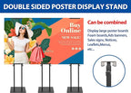 VAIIGO Pedestal Poster Sign Stand for Double Sided Display, Adjustable Poster Board Stand Height Up to 80", Heavy Duty Floor Standing Sign Holder for Board, Foam, Banner Display Stand, Black 1Pack