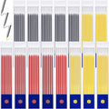 Zhehao 90 Pack 2.8 mm Pencil Lead Refills for Carpenter Mechanical Construction Pencil Replacements Metal Marker Refills Solid Pen Replacements for Carpenter Writing Drawing Drafting, Black, Red, Gold