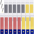 Zhehao 90 Pack 2.8 mm Pencil Lead Refills for Carpenter Mechanical Construction Pencil Replacements Metal Marker Refills Solid Pen Replacements for Carpenter Writing Drawing Drafting, Black, Red, Gold