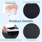 Seat Cushion for Office Chairs - Tailbone, Coccyx Pain Relief - Butt, Pressure & Sciatica Relief - Gaming, Wheelchair, Car & Desk Pillow, Black
