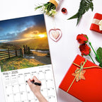 2026 Wall Calendar,Calendar 2026, November 2025 - December 2026, Wall Calendar Sunset, 12" x 24" Opened,Full Page Months Thick & Sturdy Paper for Calendar Organizing & Planning