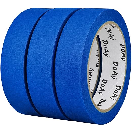 DOAY 3 Pack Blue Painters Tape - Masking Tape 1 Inch Wide - Multi-Surface, Smart Adhesion, Indoor & Outdoor - 270FT Total - Paint Tape for DIY, Labeling, Art, Car, General Purpose (#3910)