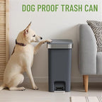 accep 2 Pack Bathroom Garbage Can with Lid, 2.6 Gallon /10 Liter Small Trash Can, Press Top Bin & Step Metal Pedal Trash Bin, Waste Basket for Bedroom, Home Offices, Small Spaces, Dorm (Black Gray)