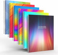 Custom Spiral Notebook Journals with Rainbow Colored Covers - 6 Pack of 8.5" x 11" – College Ruled, Hard Cover, 50 Sheets Per Book – For Journaling, Office, School Supplies, etc.