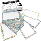 Attractivia Dry Erase Magnetic Labels 5.6 x 3.7 in, Pattern Borders, Large Dry Erase Magnets, 36-Pack, Erasable Write-On All-Purpose Labels, for Office, Education, Home, Whiteboard