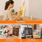 VISWIN 25" H-Frame Tabletop Easel for Painting, Adjustable Beech Wood Table Top Easel, Portable Art Easel for Adults, Artists, Beginners, Holds Canvas up to 15" – Natural