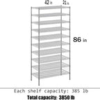 Regal Altair 21" Deep x 42" Wide x 86" Height Wire Shelving Kit | 10-Tier | NSF Commercial Storage Rack Unit
