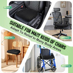 Aurssa Air Fiber Office Chair Cushion - Ergonomic Seat Cushion for Orthopedic Coccyx, Relief Hip & Back Support - Doctor Recommended Cushion for Long Sitting Worker Driver & Handicapped (Dark Gray)