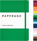 PAPERAGE Lined Journal Notebook, (Green), 160 Pages, Medium 5.6 in x 8 in - 100 GSM Thick Paper – Hardcover Journaling Notebook for Work, School & Note Taking