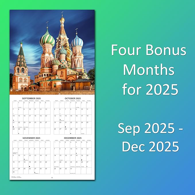 2026 Wonders of the World Landscapes Monthly Wall Calendar | Travel Calendar 2025-2026
