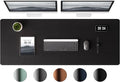 Aothia Leather Desk Pad Protector - Large Mouse Pad, Office Desk Mat, Non-Slip PU Leather Desk Blotter, Laptop Desk Pad, Waterproof Desk Writing Pad for Office and Home (Black, 38" x 13.7")