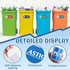 4PCS Recycle Stickers for Trash Bins,Self-adhesive Waterproof Trash Recycle Stickers, Recycling Labels for Trash Can, Home, Office, Apartment, Hotel, School and Public Area
