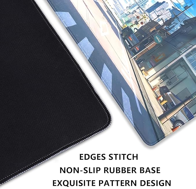 Anime Tokyo Street Japanese Mouse Pad,Large Extended Gaming Mouse Mat with Stitched Edges,Non-Slip Waterproof Rubber Base Desk Mat for Office Work Home Games Desk Pad(27.5X11.8 in)