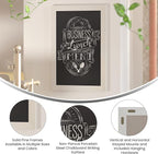 HBCY Creations 20" X 30" Matte White Solid Wood Frame Wall Chalkboard, Magnetic Surface, Home Décor, Restaurant & Café Menus, Blackboard, Includes Chalk, Eraser & Hanging Hardware