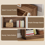 ChooChoo 3-Tier Bookcase, Wooden Bookshelf, Farmhouse Bookshelf with Open Storage, Tall Bookcase for Bedroom and Home Office, Brown Walnut