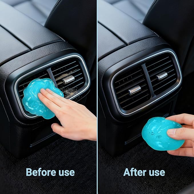 COLORCORAL 4 Pack Car Cleaning Gel Reusable Auto Slime Cars Cleaner Dust Cleansing Gels,Vehicle Interior Cleaning Care Putty,Keyboard Cleaner Goop for Car Vent, Corners, Crevice,Office Desktops Debris