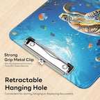 Luminzo Plastic Cute Clipboard Low-Profile Metal Clip, A4 Letter Size 9 x 12.5 in, 8.5 x 11 Paper Clip Board for Teachers, Nurses, Classroom,Sea Turtles