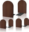 Brosisincorp Walnut Wood Book Ends for Shelves - Hand Polished Edges, Non-Skid Bookends for Heavy Duty Book Holders Office Desk Shelves Decorative Book Organizer, 6.69"H x 4.72"W x 3.94"L (3 Pairs)
