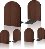 Brosisincorp Walnut Wood Book Ends for Shelves - Hand Polished Edges, Non-Skid Bookends for Heavy Duty Book Holders Office Desk Shelves Decorative Book Organizer, 6.69"H x 4.72"W x 3.94"L (3 Pairs)