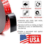 CANOPUS Double Sided Tape, 5952 Heavy Duty Mounting Tape, Strong Bond & Weatherproof Seal Strip for Automotive Mounting, Picture and Photo Frame, Poster, Craft, 1 in x 108 ft, Black, Made in USA