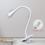 TOPMB LED Reading Light, Eye-Caring Book Light for Reading in Bed, 360° Flexible Clip on headboard lamp, 5W 3000k Desk Lamp with Clamp for Bedroom, Office, Painting, Workbench and Sewing, White