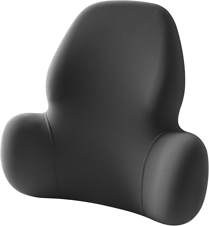 Lumbar Support Pillow with Fixed Chuck | Ergonomic Memory Foam Cushion | Washable Cover | Back Pain Relief & Posture Improvement | Fits Car/Office/Gaming Chairs/Wheelchairs & Home