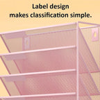 Kuntine.B 6-Tier Wall File Organizer Hanging File Organizer Cubicle Organizer Wall File Holder for Office Home (Pink, 6 Tier)