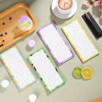 Thboxes 4 Pack Magnetic Note Pad for Fridge with Pen Holder, Totally 200 Sheets Grocery List Magnet Pad for Refrigerator Magnetic Shopping List Pad（Fruit Design）
