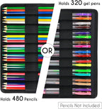 YOUSHARES Big Capacity Colored Pencil Case - 480 Slots large Pen Case Organizer with Multilayer Holder for Prismacolor Colored Pencils & Gel Pen (Orchid)