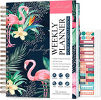 PLANBERRY Large Hourly Schedule Planner Premium – Undated Organizer for Productivity, Time Management & Budget, 8x10.4″ (Rose Flamingo)