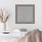 Amanti Art Grey Framed Magnetic Board 19x19 Small Vision Board for use with Magnets, 100% Metal Sheet to Display Items as Office Decor or for Home Organization in mudroom, Kitchen or Kids Room