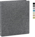 Vienrose 3 Ring Binder 1 Inch Round Rings with Linen Fabric Cover, Fits 8.5 x 11 Inch Paper, Durable Organizer for School, Office, Home, Recipes, Darkgrey