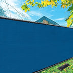 iCover 5x12ft Fence Privacy Screen, Heavy Duty Fencing Panels Screens, Outdoor Shade Cloth Mesh Barrier, Reinforced Bindings and Brass Grommets, Cable Zip Ties Included, Blue