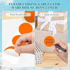 2 Inch Round Color Coding Labels (500 Count) - Orange Dot Stickers Circle Labels with Dispenser Box for Warehouse, Filing, Industrial, Office Organization