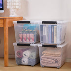 Citylife 82 QT Clear Plastic Storage Bins with Lids Stackable and Nestable Storage Boxes with Lids large plastic storage bins for Garage Closet Kitchen