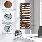 Solinxe 10-Tier Wall File Organizer, Wood Mail Organizer Wall Mounted Paper Document Magazine Holder, Hanging Clipboard Storage Basket with Tray for Office Home School Organization, Black/Antique
