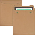 APQ Supply Natural Brown Tab Lock Rigid Mailers, 12.75 x 15 Inch. Pack of 10 Cardboard Envelopes for Photos, Documents. Sturdy Stay Flat Mailers with Tab Lock Closure. Hard Rigid Shipping Envelopes
