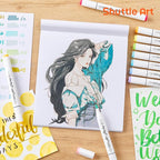 Shuttle Art Marker Pad, 8.3”x7.67” Portable Square Sketchbook, 50 Sheets Marker Drawing Paper, 98LB/160GSM Smooth Surface Bleedproof Art Paper, Glue-Bound, Great for Beginners to Draw, Paint & Sketch